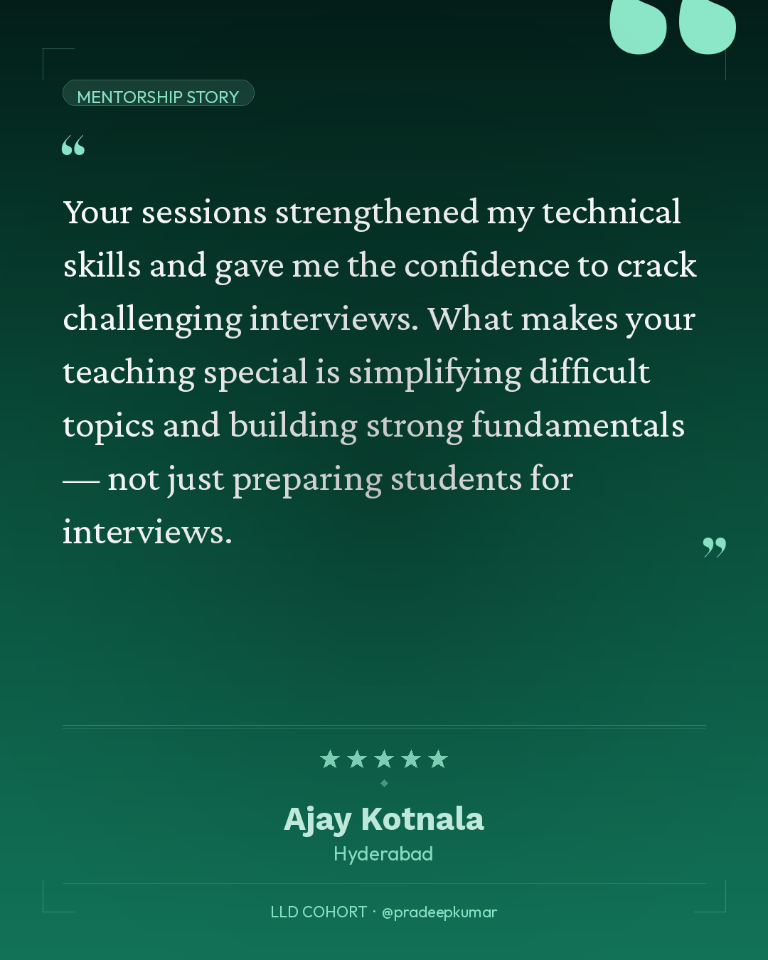 Ajay Kotnala testimonial